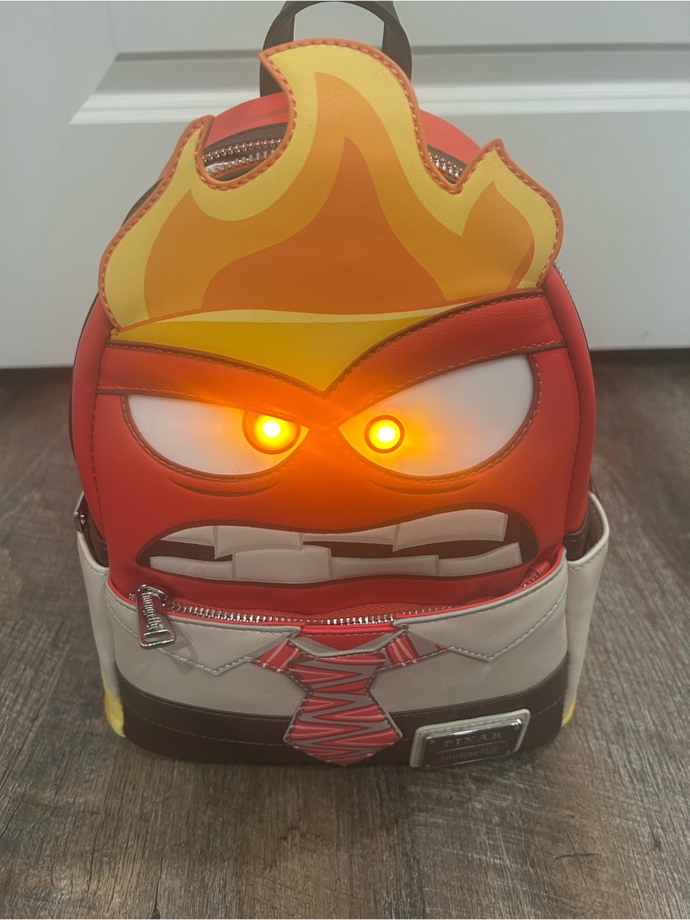 Loungefly Inside Out Exclusive Anger Cosplay Light Up Glow Mini Backpack NWT - Picture 2 of 8